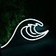 Sea Waves White Neon Sign