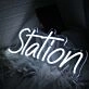 Station White Neon Sign