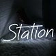 Station White Neon Sign