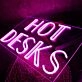 Hot Desks Pink Neon Sign