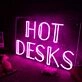 Hot Desks Pink Neon Sign
