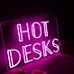Hot Desks Pink Neon Sign