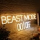 Beast Mode On Off Yellow Neon Sign