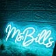 Ms Bills Blue Neon Sign