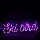 Ski Bird Purple Neon Sign