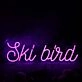 Ski Bird Purple Neon Sign