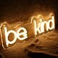 Be Kind Yellow Neon Sign