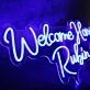 Welcome Home Rubin Blue Neon Sign