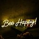 Bee Happy Yellow Neon Sign