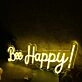 Bee Happy Yellow Neon Sign