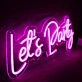 Pink Lets Party Custom Neon Sign