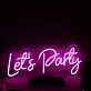 Pink Lets Party Custom Neon Sign