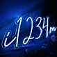 I am 1234 Blue Neon Sign