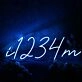 I am 1234 Blue Neon Sign
