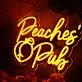 Peaches Pub Orange Neon Sign