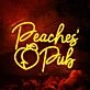 Peaches Pub Orange Neon Sign