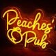 Peaches Pub Orange Neon Sign