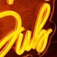 Peaches Pub Orange Neon Sign