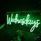 Wednesdays Green Neon Sign