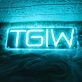 TGIW Blue Neon Sign