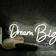 Dream Big White Neon Sign