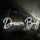 Dream Big White Neon Sign