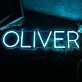 Oliver Blue Neon Sign