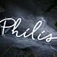 Philis White Neon Sign