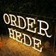Order Here Yellow Neon Sign