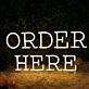 Order Here Yellow Neon Sign
