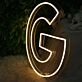 Letter G Yellow Neon Sign