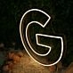 Letter G Yellow Neon Sign