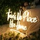 There is No Place Like Home Yellow Neon Sign