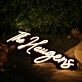 The Haugens White Neon Sign