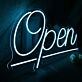 Blue Open LED Neon Sign