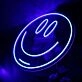 Smiley Face Blue Neon Sign