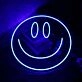 Smiley Face Blue Neon Sign
