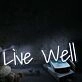 Live All White Neon Sign