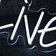 Live All White Neon Sign
