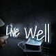 Live All White Neon Sign