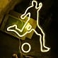 Volleying Soccer Yellow Neon Sign