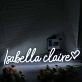 Isabella Claire White Neon Sign