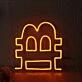 Baht Currency Symbol Yellow Neon Sign