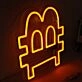 Baht Currency Symbol Yellow Neon Sign