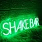 Shake Bar Green Neon Sign