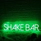 Shake Bar Green Neon Sign