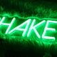 Shake Bar Green Neon Sign