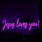 Jesus Loves You Purple Neon Sign