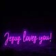 Jesus Loves You Purple Neon Sign