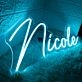 Nicole Blue Neon Sign